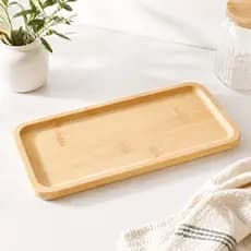 Bandeja Petisqueira Retangular de Bambu para Frios Petiscos Servir e Decorar Cozinha