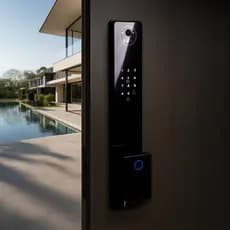 Fechadura Inteligente Digital Biometria Facial Face ID Alto Padrão Black Piano Tuya Wifi Abertura Remota Aplicativo