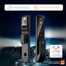 Puxador Digital Eletrônico Senhas Biometria Face ID 3D Wifi Tuya App A prova D'água Inteligente Abertura Remota
