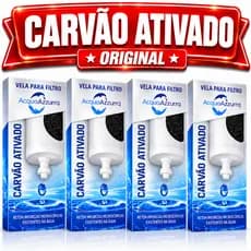 4 Velas Filtro Barro Carvão Ativado Alcalina Esterilizante - SERVE PARA TODOS FILTRO BARRO