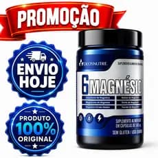 MAGNÉSIO 6 EM 1 ORIGINAL Malato Bisglicinato Citrato Óxido Taurato 60 Cápsulas 500 mg