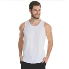 Regata Masculina Branca 100% Poliéster Premium – Ideal para Sublimação e Esportes