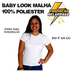 Camisa Baby Look Branca Sublimação Poliéster Camiseta Blusa Feminina Atacado Para Personalizar