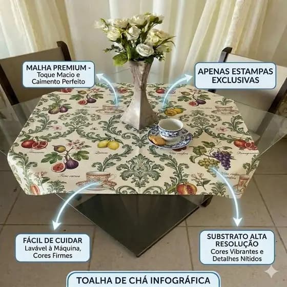 Toalha De Chá 0,90 x 0,70 Multiuso Pratica Oxford Premium Oferta Estampado Cozinha Decoração