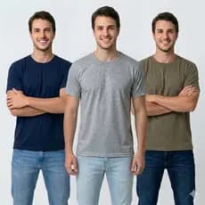 Oferta Kit 3 Camisetas Masculinas Básicas Que Não Amassam Malha Fria 100% Poliéster Premium