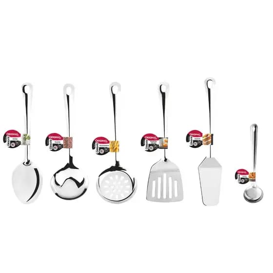 Kit Utensilios Para Cozinha 6 Pecas Aco Inox Pequenos