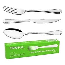 Jogo Garfo Faca Colher  Inox  18 Peças Restaurante Bufffet
