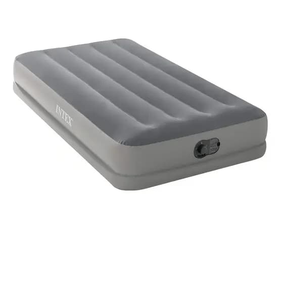Colchão Inflável SOLTEIRO Intex Dura Beam Fiber Tech Cinza com Bomba USB embutida #64112