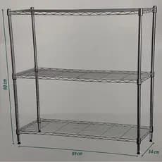 Estante Prateleira Aço Cromado 3 andares 90 cm x 89 cm x 34 cm 90 Kg Organizer Pratic Casa EAN 7896278190115