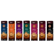Kit com 100 cápsulas Tres 10 CAIXAS ESCOLHA DO CLIENTE /ATENTO, PLENO, VIBRANTE, SUPREMO, CAFÉ /LEITE