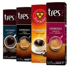 Kit com 40 cápsulas Tres - 04 CAIXAS  ESCOLHA DO CLIENTE ATENTO PLENO, VIBRANTE, SUPREMO, CAFÉ /LEITE