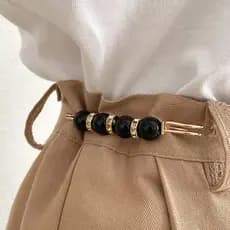 Conjunto De Treinador De Cintura De 2 Peças Ajustável Pérola Decoração Antiderrapante Clipe Cincher Para Mulheres