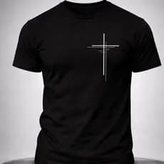Blusa Masculina Estampada Com Cruz Dupla Cristã Costura Perfeita Ideal Para o Dia a Dia