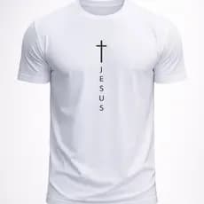 Camiseta Masculina Estampada Jesus Cristo Cruz Evangélica Ótima Costura 100% Algodão