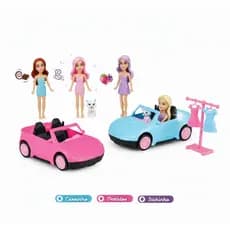 Boneca Carrinho Turma da Manu com cheirinho de fruta troca roupa