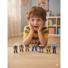 Boneco Transformers Galaxy Figura De Ação Montável Blokees Colecionável 9 modelos display