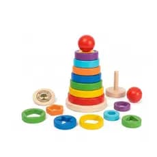 Brinquedo Educativo Torre de Madeira Multi Encaixe Educaplay