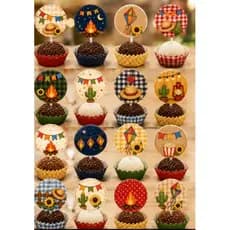 50 Topper Para Doces Arraial Ja Montado No Palito Pronta Entrega Topo de Doce - Festa Junina