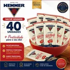 Sachês Hemmer 40 unidades de Ketchup – Praticidade e Qualidade