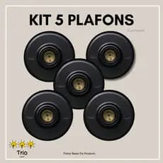Plafon Preto 5 Unidades Soquete E27 Bivolt Plafonier Redondo Luminaria Bocal de Teto Expedição