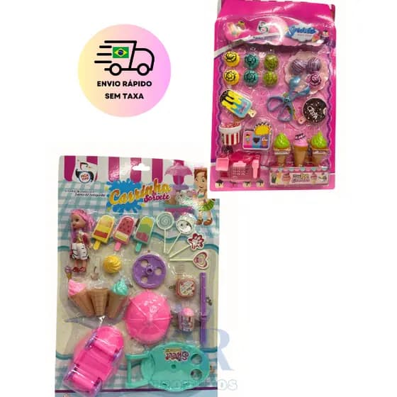 Brinquedo Carrinho de Sorvete e Acessórios Presente Menina