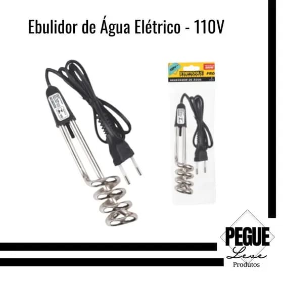 Ebulidor Aquecedor Elétrico de Água Rabo Quente Reforçado 500/1000 Watts Mergulhão 110v