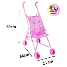 Carrinho De Boneca Em Plastico Dobrável Menina Brinquedo Presente