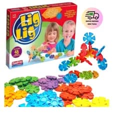 Brinquedo Educativo  de Encaixe Lig Lig 48 Peças Didático e Educativo