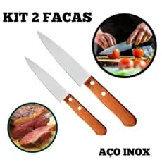 Facas De Aço Inox Com Cabo De Madeira N°8 Nº5 Designer Moderno