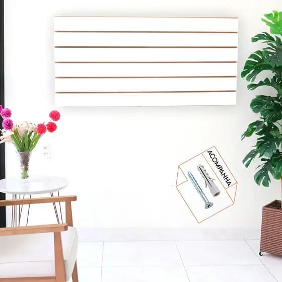 Painel Canaletado 122cm X 61cm Mdf - Branco