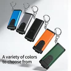 Mini lanterna de chaveiro para autodefesa, luz LED recarregável, iluminação portátil.