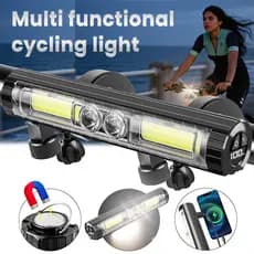 Luz Frontal Super Brilhante para Ciclismo Noturno em Montanha, Luz de Bicicleta em Alumínio
