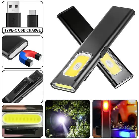 Lanterna Mini Portátil com Clipe e Ímã, Lanterna de Bolso