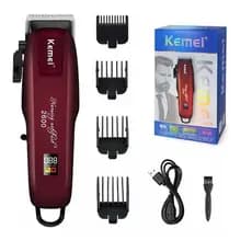 Máquina Profissional De Cortar Cabelo Sem Fio Bordô Kemei Km-PG2600