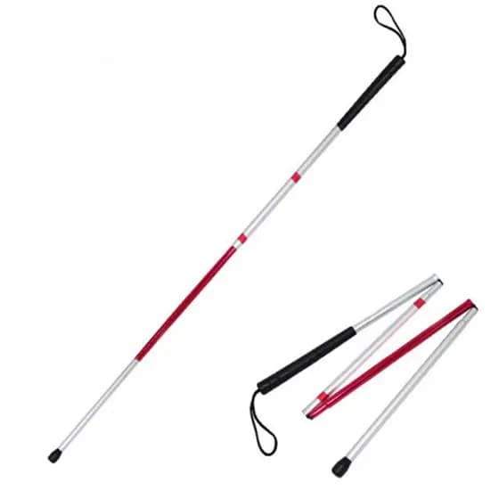Bastão Bengala de Aluminio Branca Dobravel Para Deficiente visual Cego
