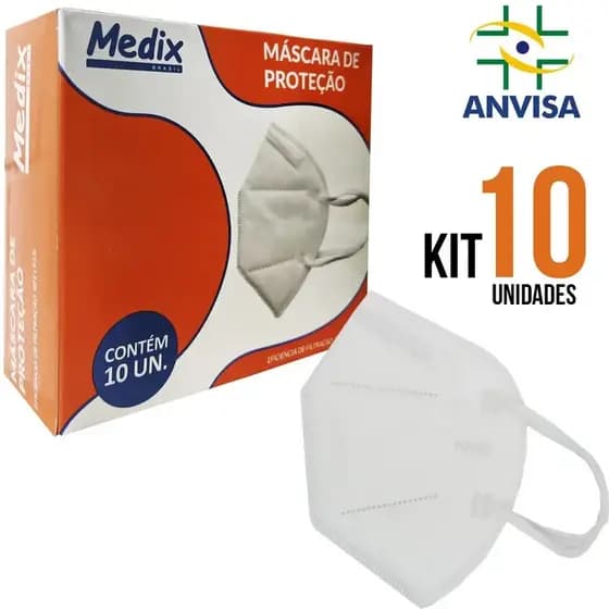 10 Máscara de Proteção 4 camadas Kn95 MEDIX Enfermagem EPI Segurança
