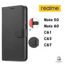 Capa Carteira Flip Com porta Cartão Para Realme Note 50/Note 60/ C61/C63/C67