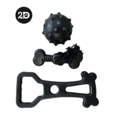 Kit brinquedo para cachorro puxador + bolinha/bola cravo + osso/ossinho chiclete big com corda
