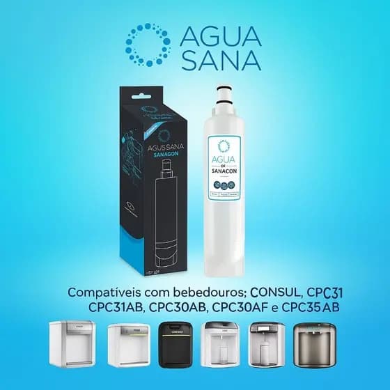 REFIL SANACON PARA PURIFICADORES DE AGUA COMPATIVEIS COM MOD CONSUL