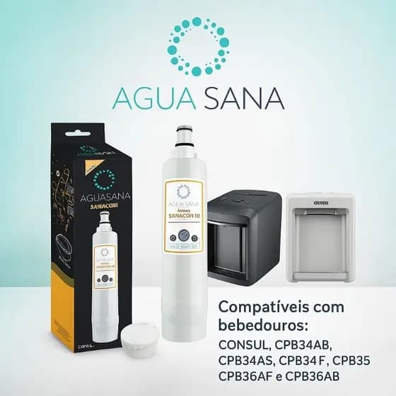 REFIL FILTRO AGUA SANA SANACON 10 COMPATIVEL com purificadores CONSUL