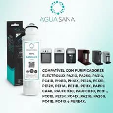 compativel com purificadores ,Refil Água Sana Sanalux P/ Electrolux PE11A/B/X, PE12A/B/G/V