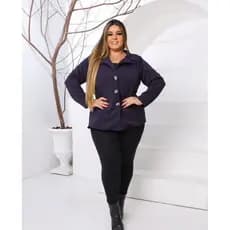 Casaco Blazer Plus Size Casual Social Inverno com botão G1 G2 G3