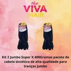 Kit 2 Jumbo Super X 400Gramas pacote de cabelo sintético de alta qualidade para tranças jumbo