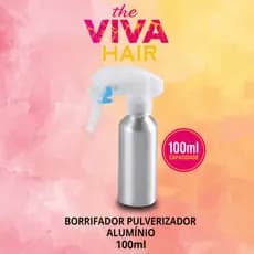Borrifador Pulverizador Alumínio 100ml Prata – Spray Fino Profissional para Cabelo