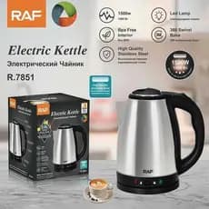 Chaleira Elétrica Inox RAF 2.0L   220V – 1500W, Base 360°, Bico Anti-Pingos, Desligamento Automático Grande