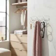 KIT Ganchos Adesivo Transparente Parede Super Aderência