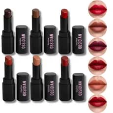 Batom Cream Satin Obsidian Ruby Rose Hidratante Alta Pigmentação Cores OCS01 OCS02 OCS03