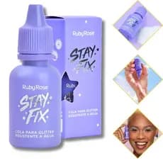 Cola Para Glitter Stay Fix Ruby Rose Alta Fixação Para Maquiagem