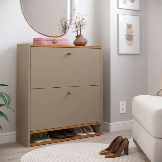 Sapateira Slin 2 Portas e Nicho P/ Quarto Rall Closet Multiuso e Linda