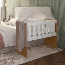 Mini Berço Rubi com Colchão Quarto Bebê  Rodízios e 5 Variações de Montagem